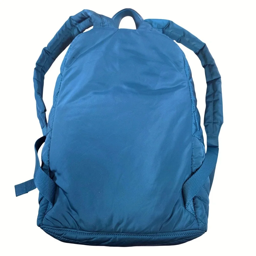 Marc‎ Jacobs Crosby Quilted Nylon Backpack Teal Green Zip Pocket Adjustable